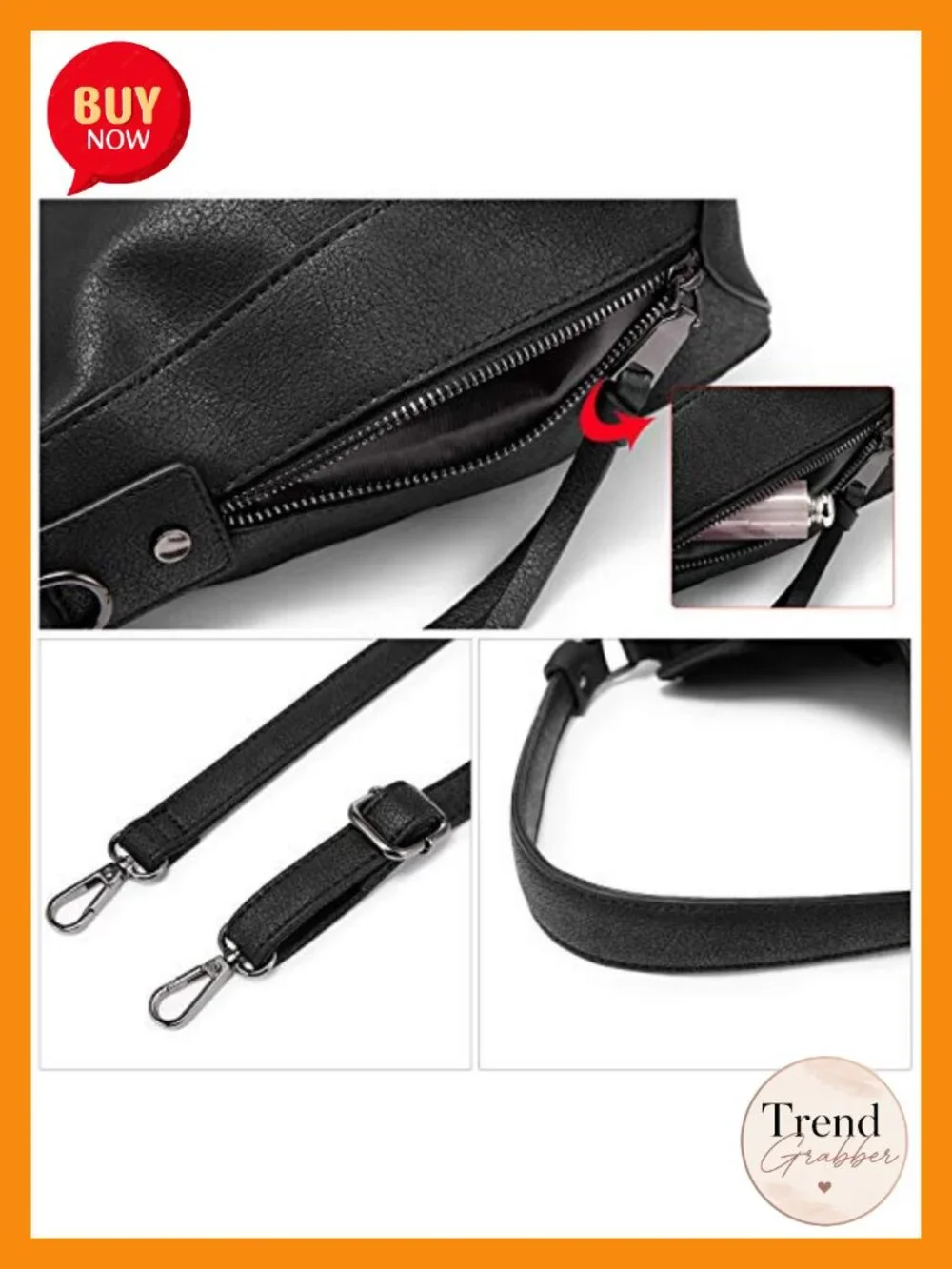 Hobo Crossbody Bag for Women, Faux Leather Shoulder Purse Large Capacity